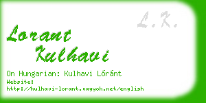 lorant kulhavi business card