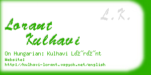 lorant kulhavi business card